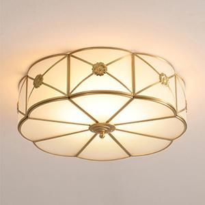 MIXL- Brass Flush Mount Ceiling Light, Flower Shaped 3-Light LED Ceiling Lamp, Frosted Glass Shade Modern Light, Close to Ceiling Light Decorative for Bedroom Living Room(13.77" W), Small
