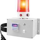 Cycle Timer Alarm, 0110dB Adjustable Volume with Flashing Light, Dual Mode Timer (Cycle & Single), Reset Button, AC110V Industrial Timed Alarm