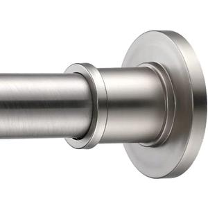 BRIOFOX Industrial Shower Curtain Rod - Rustproof Non-Slip 43-72 Inch 304 Stainless Steel Tension Curtain Rod for Window or Bathroom, Brushed Nickel