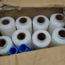 Jutom 16 Pcs Mini Stretch Film Industrial Shrink Wrap Roll Plastic Film for Moving 2 Handles 5" x 1000 ft Pallet Wrap Packaging Self Adhering Shipping for Moving Furniture Packing (Clear,Blue)