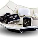 MSJGA Valet Tray for Men and Women PU Leather Key Holder Bowl for Entryway Table Bedside Nightstand Desk Catchall Organizer Tray for Wallet, Watch, Key, Phone Men's Gift - 9.8" L x 9.8" W x 2" H