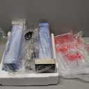 luxeflow 28.5" Coastal Blue Ceramic Table Lamps Set of 2, 3-Way Touch Control Bedroom Lamp with USB C+A Ports, Tall Square Lamps for Living Room, Elegant Bedside Lamps for Nightstand Side End Table