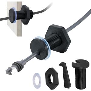 2Pcs RV Cable Passthrough for Starlink mini, RV Cable Grommet Compatible with Starlink, Ethernet, Coax, Water-Resistant and Anti-Drop RV Cable Routing(Black)