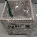 Rattan Tissue Box Cover Natural Woven Facial Napkin Holder Square (White, 5.5x5.5x5.9 Inch)