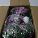 Artificial Faux Silk Hanging Flowers Plants Baskets for Outdoor Outside Spring Summer Decoration, Fake UV Resistant Look Real Fuchsia Orchid Trailing Vines for Porch Patio Home