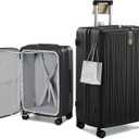 Hanke Top Opening 28" Large Luggage Expandable Hard Shell Jet Black, 28 Inch EXT