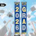OHOME Graduation Decorations 2026 2027- Blue Gold Congrats Grad Porch Banner for Graduation Party Decorations - Class of 2026 - Party Favors Supplies Backdrop Yard Signs Decor (Blue)