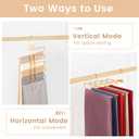 Pants Hangers Space Saving,Closet Hangers 5 Layers 2 Uses Multi Functional Pants Rack,Metal Heavy Duty Wardrobe Organizer Racks for Clothes Trousers Scarves Ties (2Pack Gold)