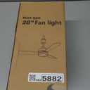 Ceiling Fans with Lights,28" LED Fan Light Hanging With Hook,Hook type ceiling fan,Plug in Ceiling Fan light,35W,3000-6500k,Remote Control,Portable Fan for Camping Bed,Patios,(Black)