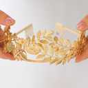 EAWIN Gold Headpiece for Women Greek Goddess Crown Leaf Headband Laural Wreath Hair Accessories Roman Empress Toga Costume Party Leaves Bridal Halloween Cosplay