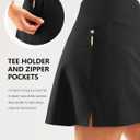 SANTINY 16" Golf Skorts Skirts for Women Zipper Pockets Women's High Waisted Tennis Skirt Athletic Skort (Black, S)
