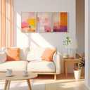 3Pcs Framed Color Blocks Canvas Wall Art Modern Abstract Pastel Prints Gallery Style Posters Pictures Living Room Bedroom Office Home Decor 12X16 Inch Ready to Hang