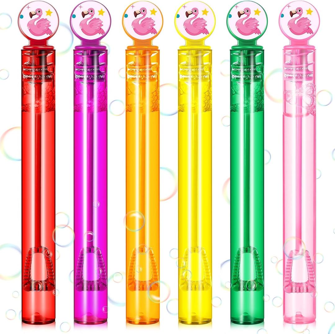 24 Pcs Flamingo Bubble Wand Flamingo Party Favors Mini Bubbles Wands for Kids Birthday Party Summer Pool Outdoor Wedding Classroom Prizes Gift 4.17 x 0.59 Inches