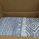 BESTSWEETIE 9x12 Area Rugs for Living Room Washable Moroccan Farmhouse Neutral Geometric Low Pile Non-Slip Soft Print Pattern Rug for Bedroom Kitchen Dining Room Entryway Grey/White