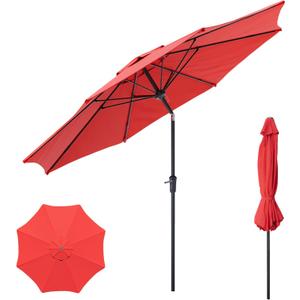 Sannwsg Outdoor Patio Umbrella,Table Umbrella with Push Button Tilt and Crank,Market Umbrella with 8 Sturdy Ribs,Yard Umbrella