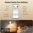 LED Wall Lights, [160H Battery Operated] Wireless Rechargeable Mounted, 3 Color & 4 Brightness Level & 360Rotate & Touch or Remote, Wall Sconces for Reading Bedroom(White,Set of 2)