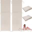 2 Pcs Outdoor Chaise Lounge Cushion Covers (Not Includes Cushion) 80 x 26 x 4 Inch Waterproof Replacement Patio Pool Lounge Chaise Chair Slipcover with Zipper Ties for Furniture(Beige)