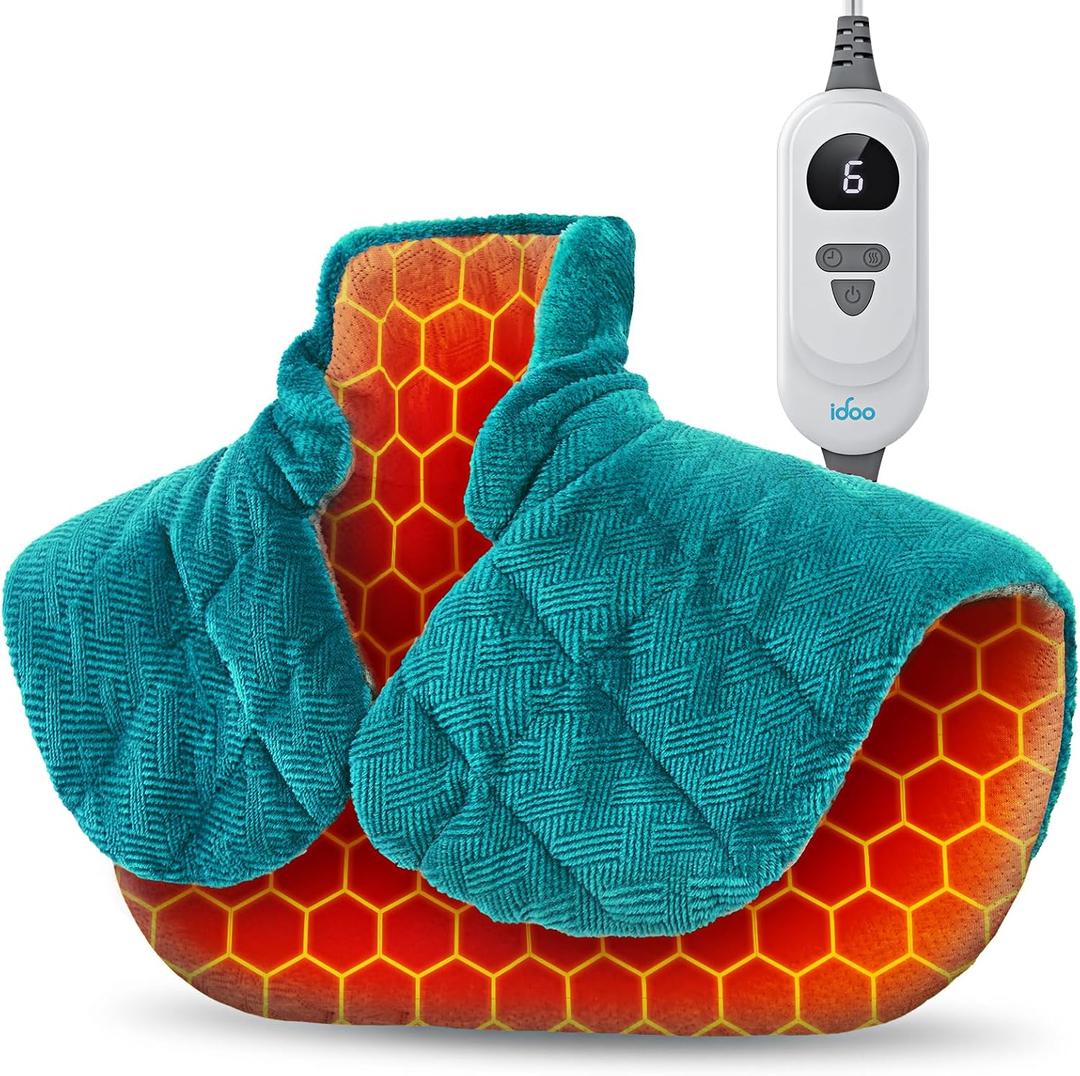 iDOO Graphene-Infused Heating Pad for Neck Shoulders and Back, Mothers Day Gifts for Mom, Birthday Gifts for Women Men Elderly, FSA Eligible Items Only List, Weighted Heat Pads for Pain Relief