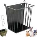 Upgrades 4pcs Hay Feeder Rabbit - Guinea Pig - Metal Frame Hay Rack with Adjustable Hook - Less Wasted - for Guinea Pig, Bunny, Chinchilla Cage Accessories - Bunny Feeder