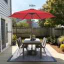 9FT Outdoor Patio Umbrella - Table Umbrella Waterprool UV Protection, Sombrillas de Patio with Push Button Tilt, Sun Umbrella for Pool, Porch, Garden, Deck, Backyard (Red)