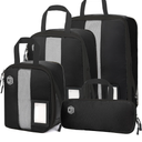 4/6 Set Compression Packing Cubes with lable for Travel, Expandable Packing Organizers, Carry On Luggage Suitcase Organizer Bags