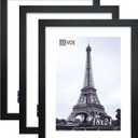 18x24 Frame 3 Pack, Black Solid Wood Concert Poster Frames, Wall Decor