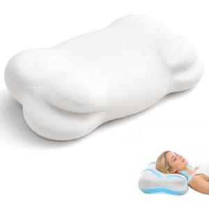 New Cloud Pillow, Ergonomic Memory Foam Pillow, Adjustable Cervical Neck Support Pillow with Breathable Pillowcase for Side Back Stomach Sleepers