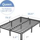 VIPSHOW 7 Inch Queen Bed Frame, 3500Lbs Heavy Duty Metal Platform with Round Corner Legs Mattress Slide Stopper, Steel Slat Support No Box Spring Needed, Noise Free, Non-Slip, Easy Assembly