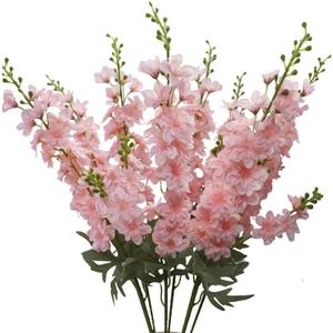 Faux Pink Flowers Artificial Delphinium 8PCS Long Stem Artificial Flowers for Tall Vase 33.46" Pink Silk Flowers Artificial Snapdragon Flowers for Wedding Baby Shower Home Table Decor