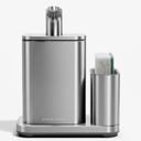 simplehuman Pulse Pump, 16 oz. with Caddy, Premium Soap Dispenser for Kitchen and Bathroom, Drip and Clog Free Valve, Mess-Free Wide Refill, Magnetic Caddy for Sponge, Brushed Stainless Steel