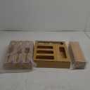 Calmbee 9 IN 1 Storage Bag Organizer for Kitchen Drawer, Bamboo Foil and Plastic Wrap with Cutter, Organizers Compatible Gallon, Quart, Sandwich Snack Size (Natural)