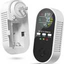 NICGOL 5-in-1 Gas Leak Detector & Carbon Monoxide Detectors Plug in, Portable Carbon Monoxide Detector with Brightness & Volume Adjustment Temperature & Humidity, Battery Backup for Home/RV/Travel