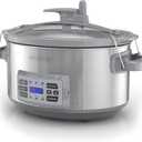 BLACK+DECKER 7-Quart Digital Slow Cooker, SCD7007SSD, Temperature Probe, Sous-Vide, Locking Lid, Removable Stoneware Crock