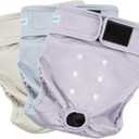 Paw Legend Washable Reusable Female Dog Period Diapers for Heat Doggie Puppy Diapers for Female Dogs (3 Pack, Large) (Large (17.5''-27'' Waist), Morandi Color)