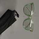 Gaoye Blue Light Blocking Glasses - Trending Round TR90 Frames, Metal Arms, UV400 Protection - Matching Soft Case, Green/Transparent Lens, Clear