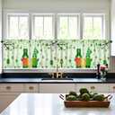 St Patricks Day Kitchen Curtains Green Shamrock 24 Inch Tier Set 2 Piece Irish Clover Short Curtains Windows for Rod Pocket Cafe Living Room Over Sink Bedroom Holiday Drapes Decor