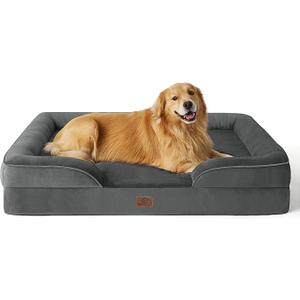 Bedsure Orthopedic Dog Bed for Extra Large Dogs - XL Plus Waterproof Dog Sofa Beds, Supportive Foam Pet Couch Bed with Removable Washable Cover, Waterproof Lining and Nonskid Bottom, Dark Grey