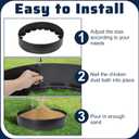Chicken Dust Bath Tub,25"D x 5 5/8"H Adjustable Chicken Dust Bath,Bottomless Design Dust Bath for Chickens,Chicken Coop Cleaner Container for Farms, Chicken Coops,Lawn,Chicken Coop Accessories
