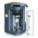 Bluevua RO100ROPOT-Lite Countertop Reverse Osmosis Water Filter System, 3:1 Pure to Drain Ratio, Portable RO Filtration with Remineralization, No Installation, WQA Certified, 7-Stage UV Blue