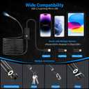 Endoscope Camera with Light,1920P HD Borescope with 8 Adjustable LED Lights, Endoscope with Semi-Rigid Snake Cable, IP67 Waterproof Inspection Borescope for iOS and Android-16.4ft Single Lens