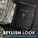 ELIZO Full Grain Italian Leather Bible Cover - Soft Zippered Carrying Case for Men & Women, Church Bag, Book Holder, Religious Gift (Black, XL)