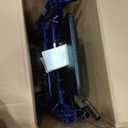 Medline Steel Rollator Walker with Seat, Blue, 300 lb. Weight Capacity, 8 Wheels, Foldable, Adjustable Handles, Rollator Walker for Seniors, Rolling Walker for Mobility Impairment