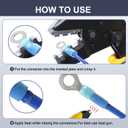 Chanzon 80pcs 1/4" Heat Shrink Ring M6 1/4in Terminal UL Listed 16-14AWG Gauge Eyelet Wire Connectors Waterproof Marine Grade Adhesive Lined Blue Electrical Crimp Connector for Boat Truck Stereo Car