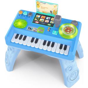 Baby DJ Table for Toddlers 1-3, Baby Musical Piano Toys 6-9-12-18 Months Toddler Activity Learning DJ Mixing Table with Music & Light Educational Toy for 1 Year Old Boy Girl First Birthday Infant Gift
