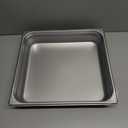 Restaurantware Hotel Pan 1 Count 2/3 Size Anti-Jam 2.5 Deep Freezable 24 Gauge Stainless Steel Steam Pan Lid Sold Separately, for Use in Commercial Kitchens, Cafeterias, and Catering Event