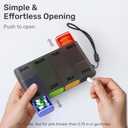 Weekly Pill Organizer 1 Time a Day  Travel Pill Case 7 Day, Small Pill Box 8 Compartments Push Open, with Color Slots, Medicine Organizer for Fish Oil, Vitamins, with Wrist Lanyard, BPA Free, Black