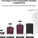 MILADA Expandable Luggage Bags for Travel Foldable Suitcase with Wheels Collapsible Rolling Travel Duffle Bag Lightweight Large Suitcases without Telescoping Handle, Purple