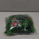 16.4 Ft Dark Green Frost Tip Metallic Tinsel Garland with 50 Warm LED Lights, Artificial Xmas Tree Decoration for Indoor Outdoor, Holiday Party Supplies