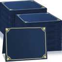 150 Pcs Certificate Holders Bulk, Navy Blue Diploma Covers Gold Foil Border, Document Covers for Letter Size 8.5x11" Award Certificates, Cardstock, Document Papers, Graduation