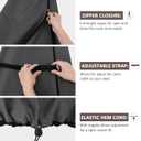 ULTCOVER Patio Parasol 600D Waterproof Outdoor Market Umbrella Cover - Fits Market Umbrella 7-10 Feet, Black